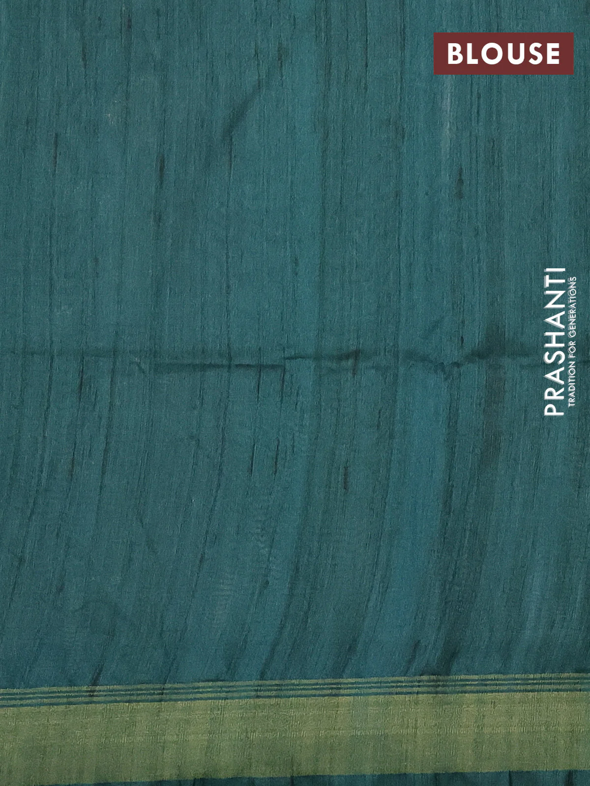 Semi tussar saree green and beige with plain body and madhubani printed pallu - Image 3