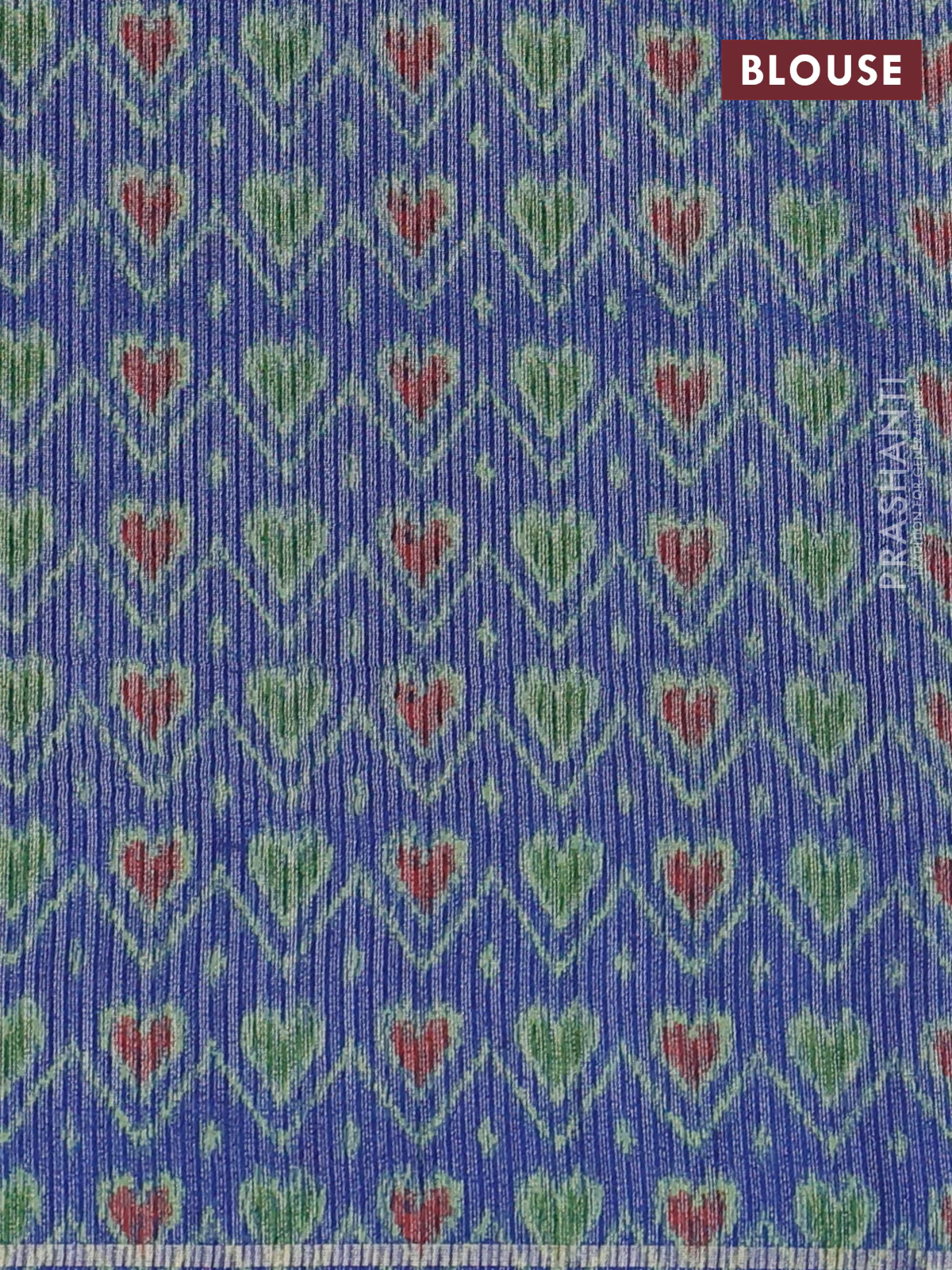 Semi tussar saree green and blue with allover silver & gold zari weaves and simple zari border - Image 3