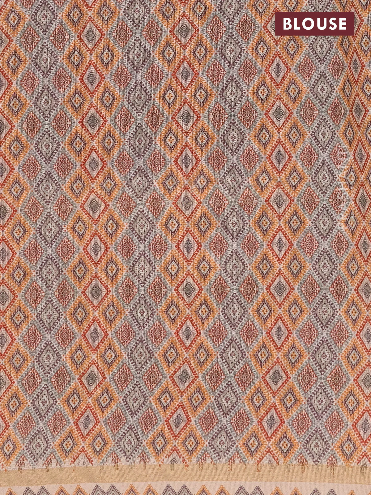 Semi tussar saree green shade and beige with plain body and kalamkari printed pallu - Image 3