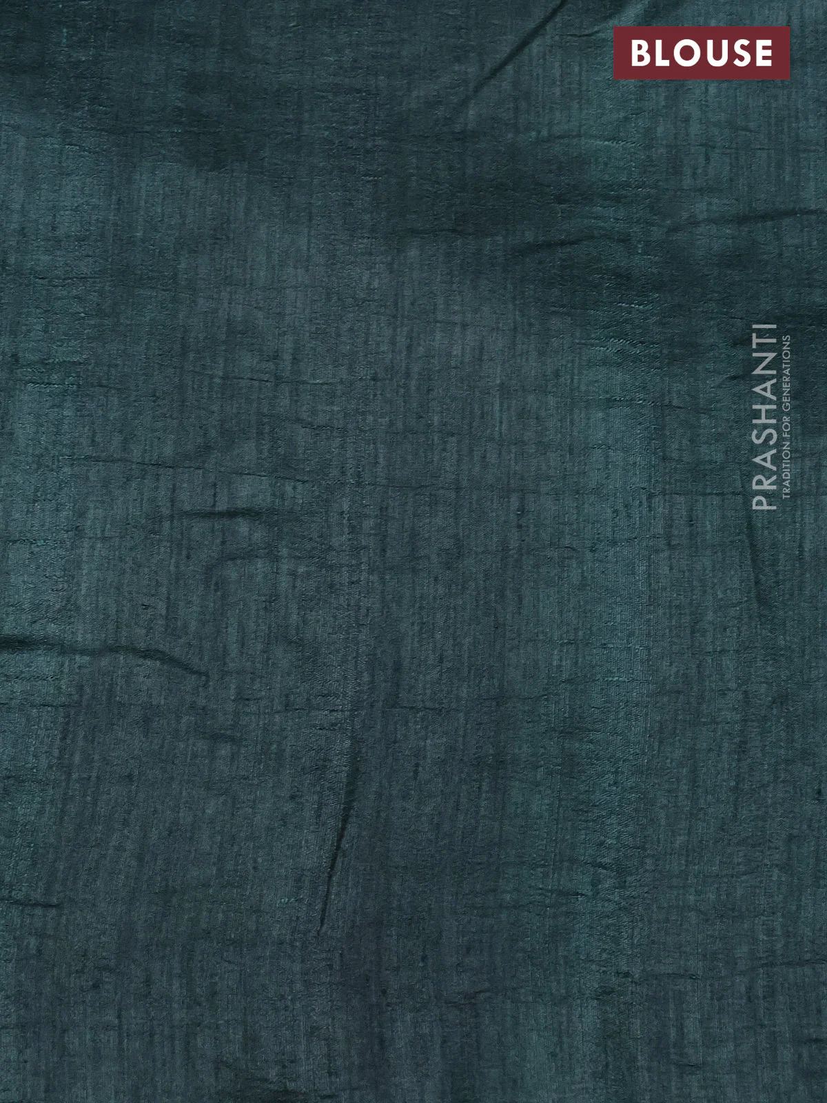 Semi tussar saree green shade with allover mirror work and printed border - Image 4