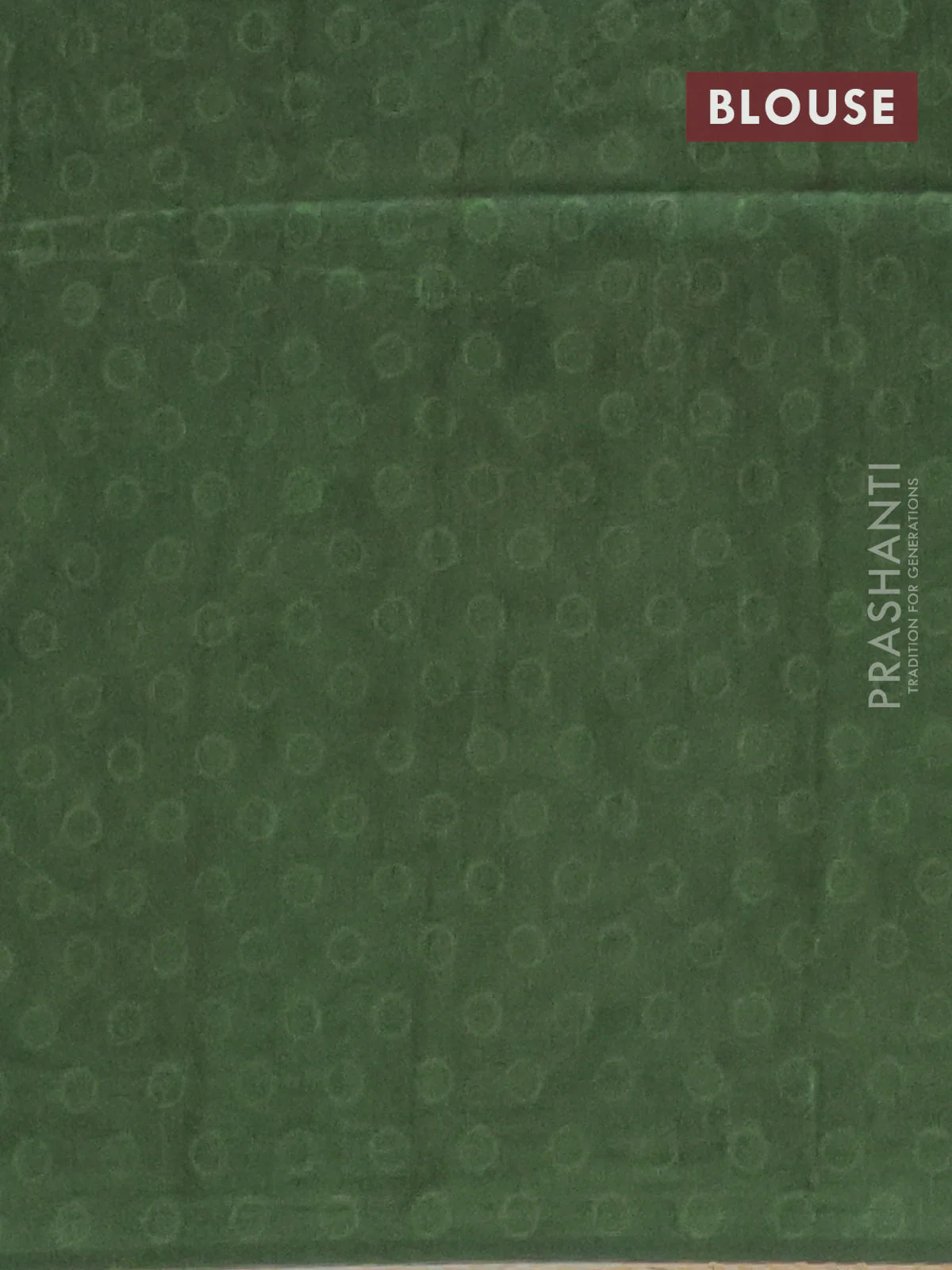 Semi tussar saree green with allover ajrakh butta prints and katha stitch work pallu & border - Image 4