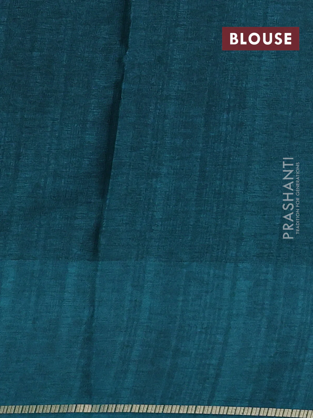 Semi tussar saree green with allover zari checked pattern and embroidery border - Image 3