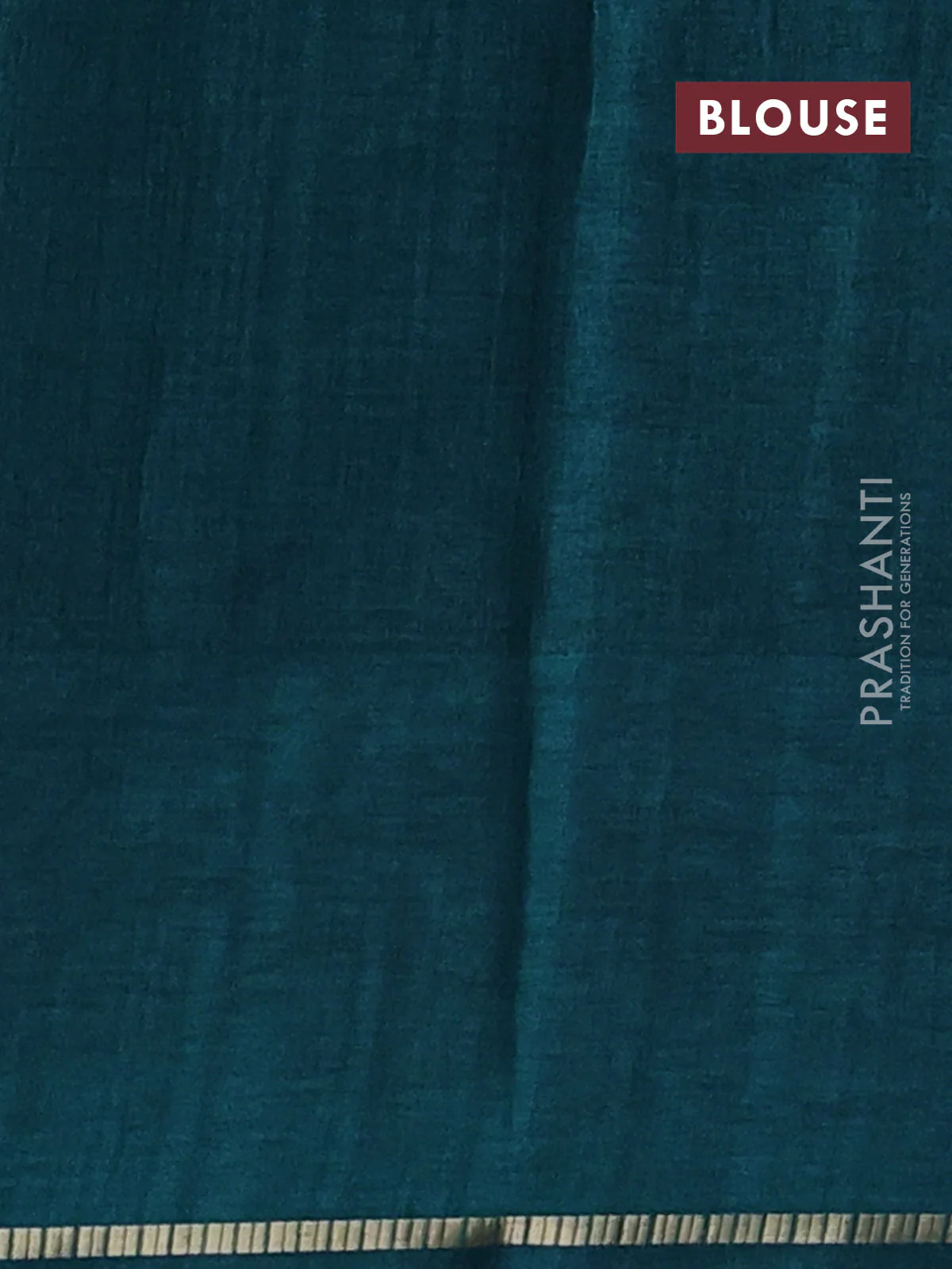 Semi tussar saree green with allover zari checked pattern and embroidery border - Image 3