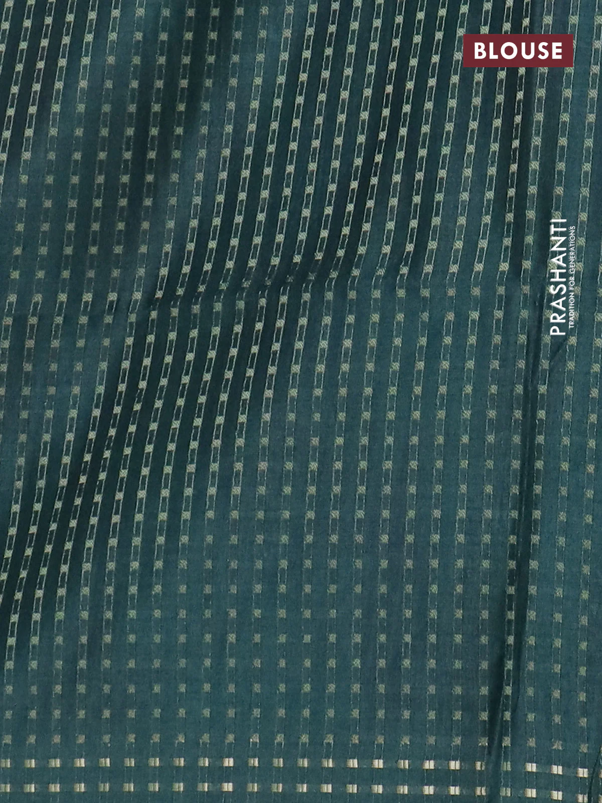 Semi tussar saree green with floral prints and zari woven pallu - Image 4