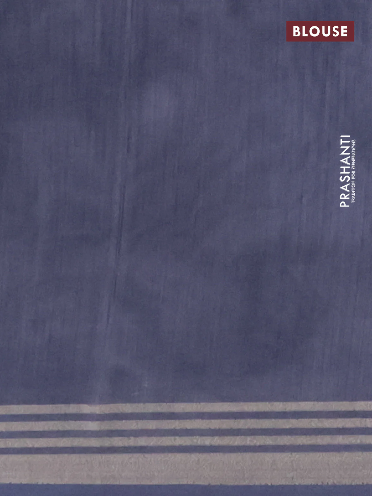 Semi tussar saree grey and blue shade with allover prints and zari woven border - Image 4