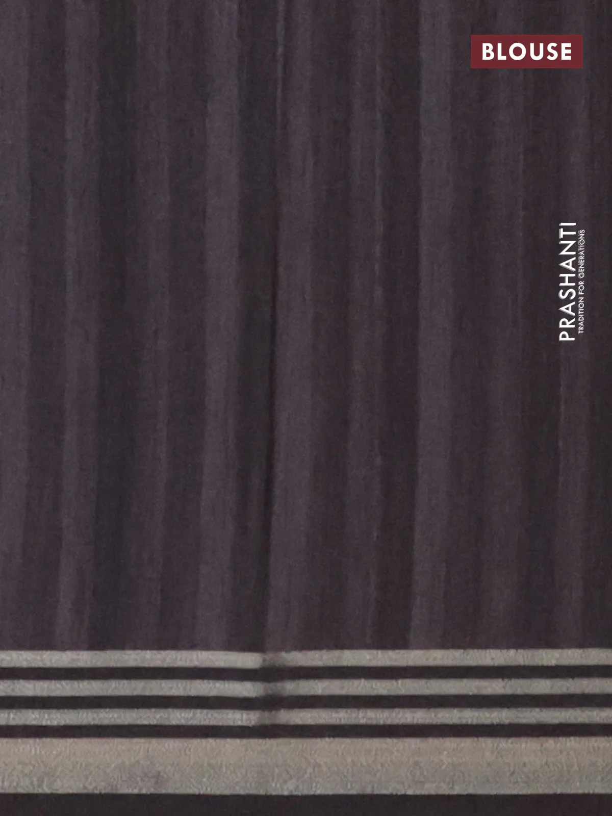 Semi tussar saree grey beige and elephant grey with allover prints and zari woven border - Image 4