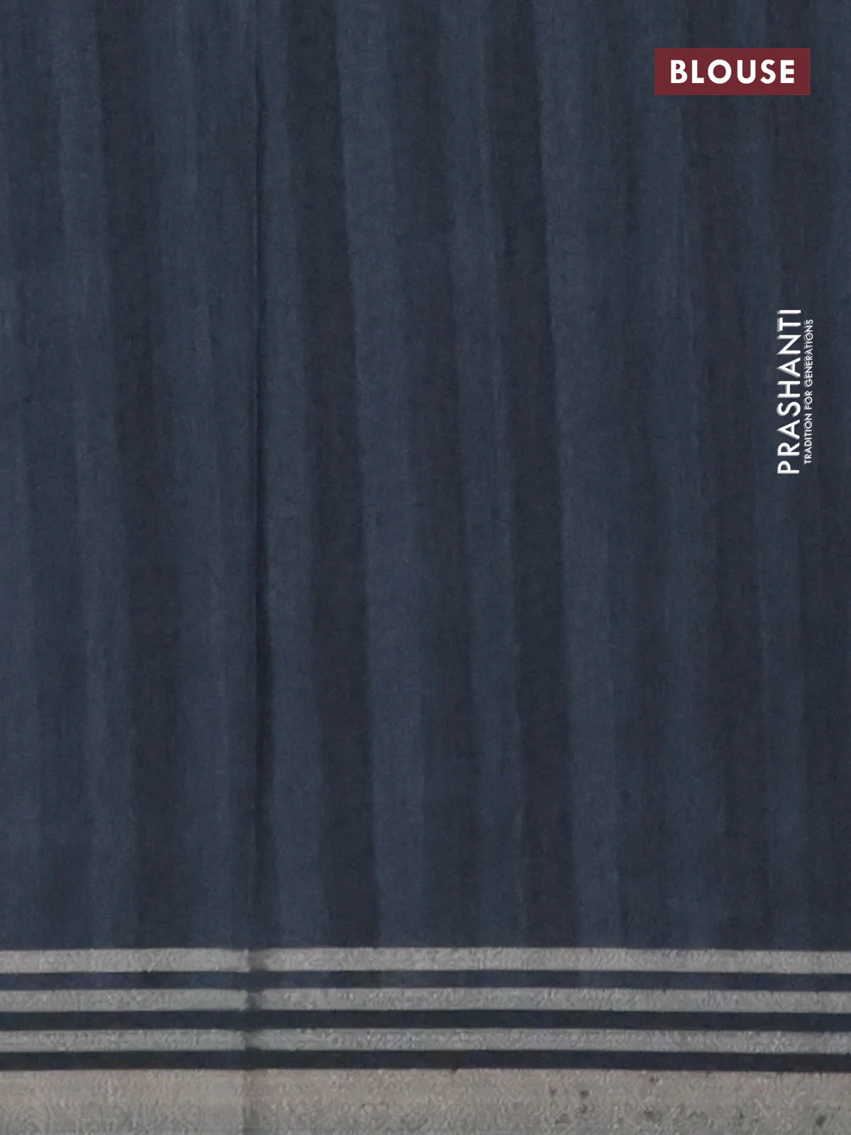 Semi tussar saree grey cs blue and dark blue with allover prints and zari woven border - Image 4