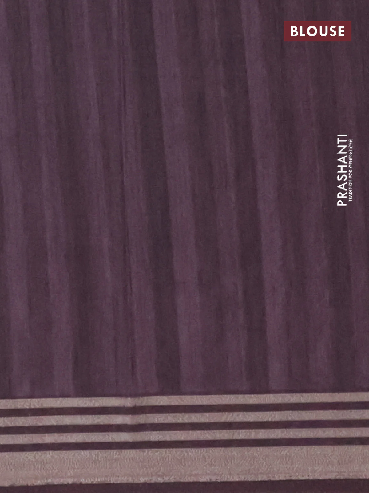 Semi tussar saree grey purple and jamun shade with allover prints and zari woven border - Image 4