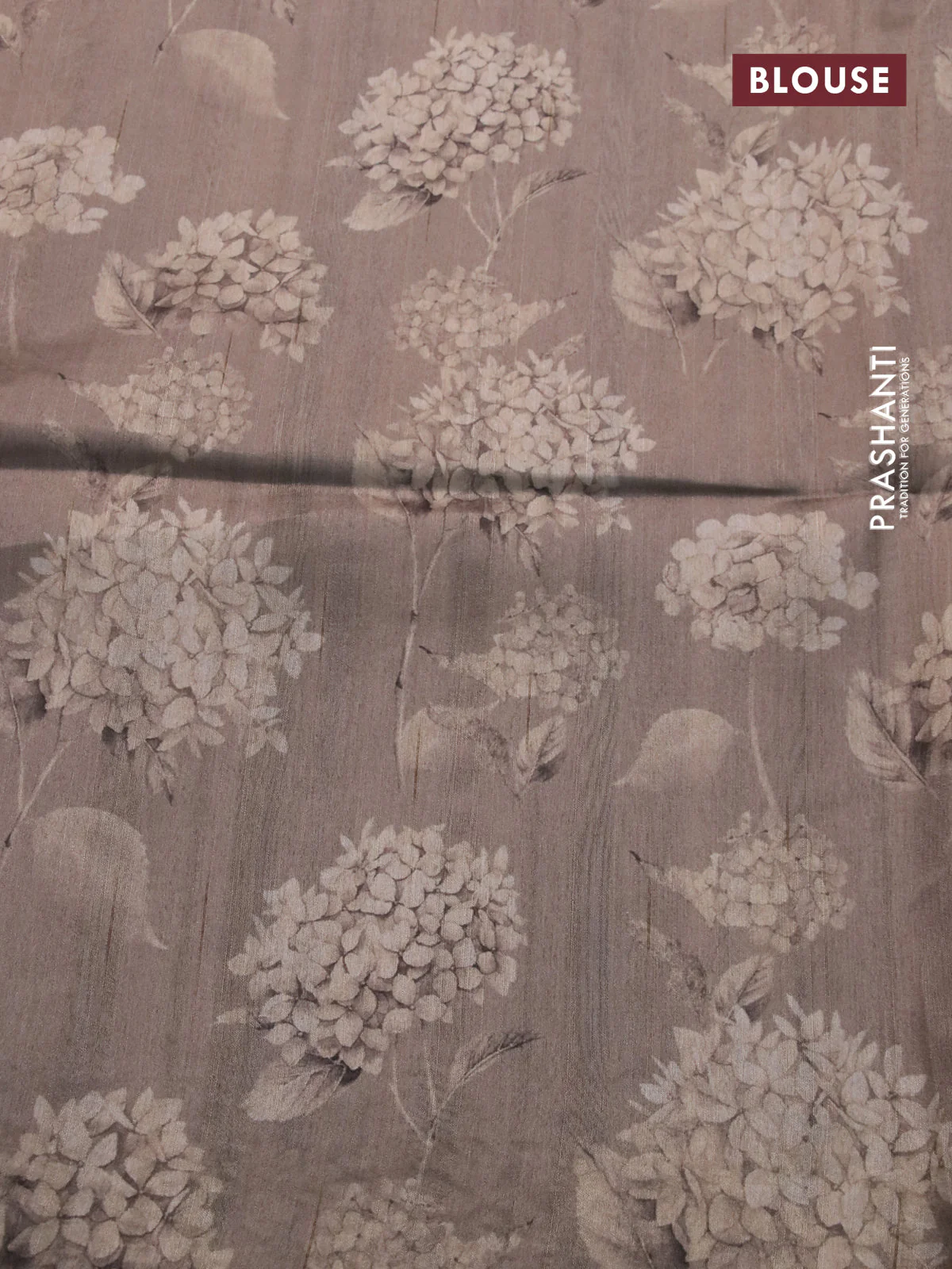 Semi tussar saree grey shade with allover digital prints and chikankari work border - Image 4