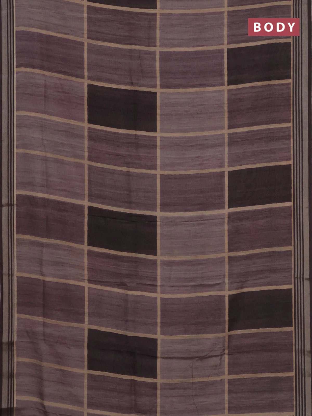 Semi tussar saree grey shade with allover prints and zari woven border - Image 2