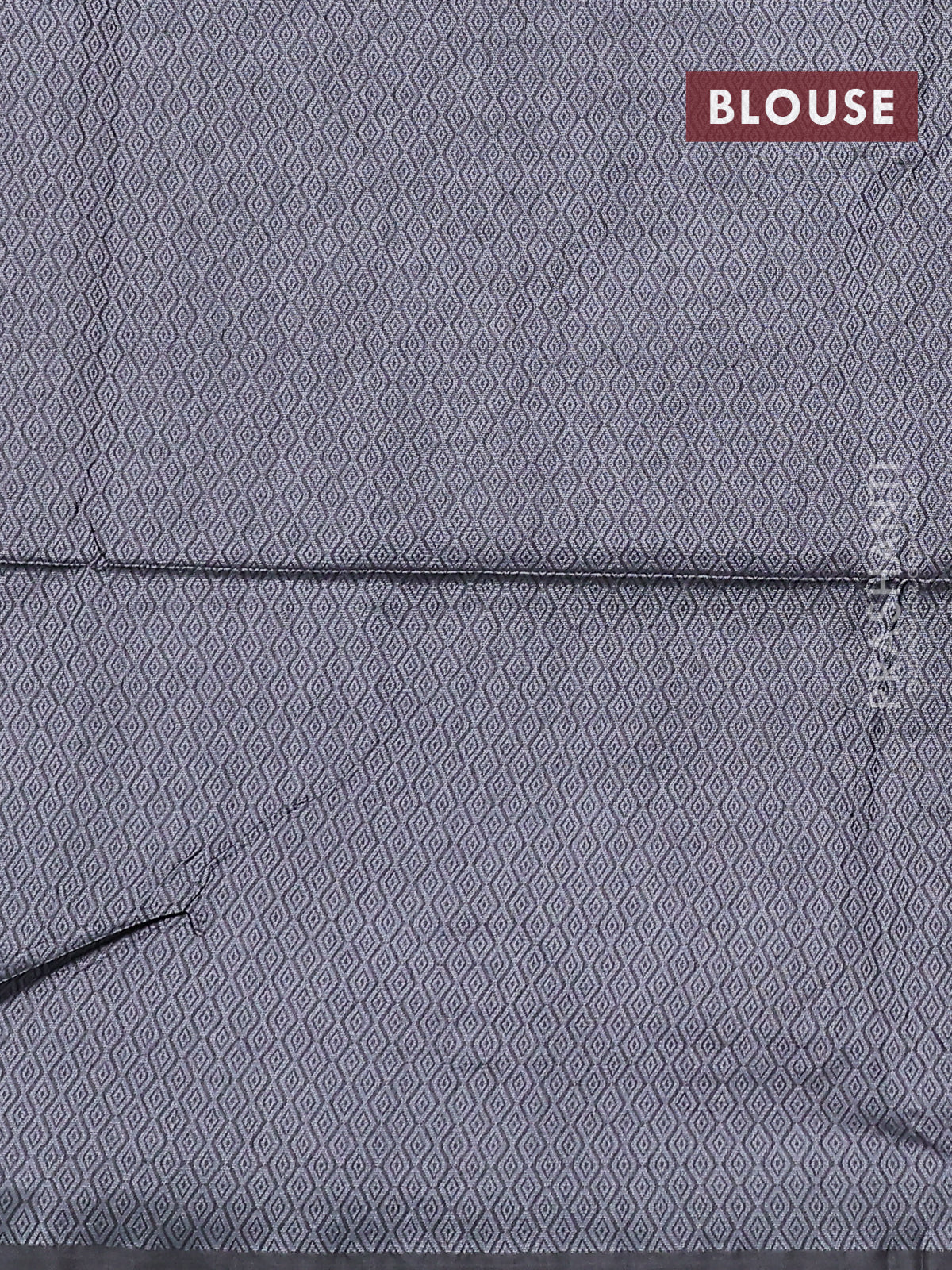 Semi tussar saree grey shade with thread woven buttas & purse - Image 6