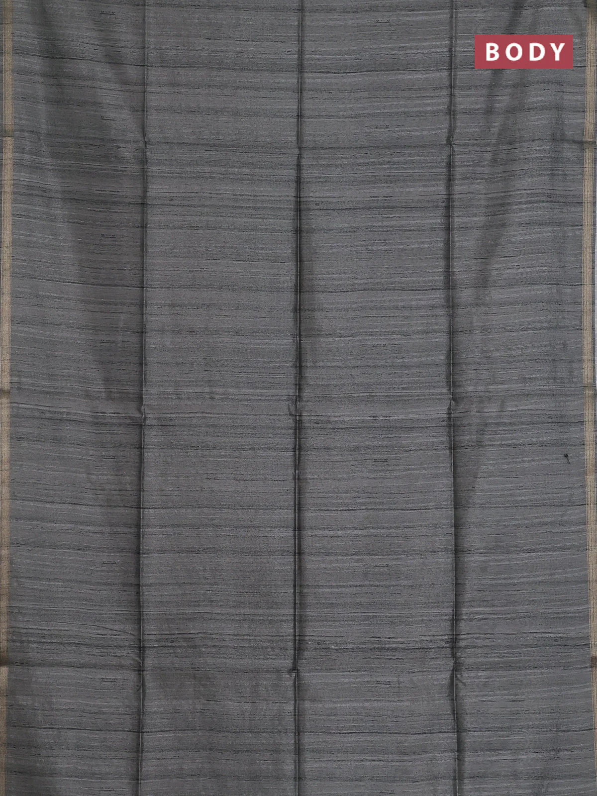 Semi tussar saree grey with plain body and kalamkari prints & cut work pallu - Image 2