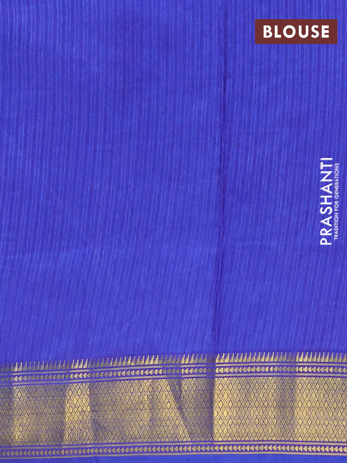 Semi tussar saree greyish blue and blue with allover ikat prints and zari woven border - Image 4