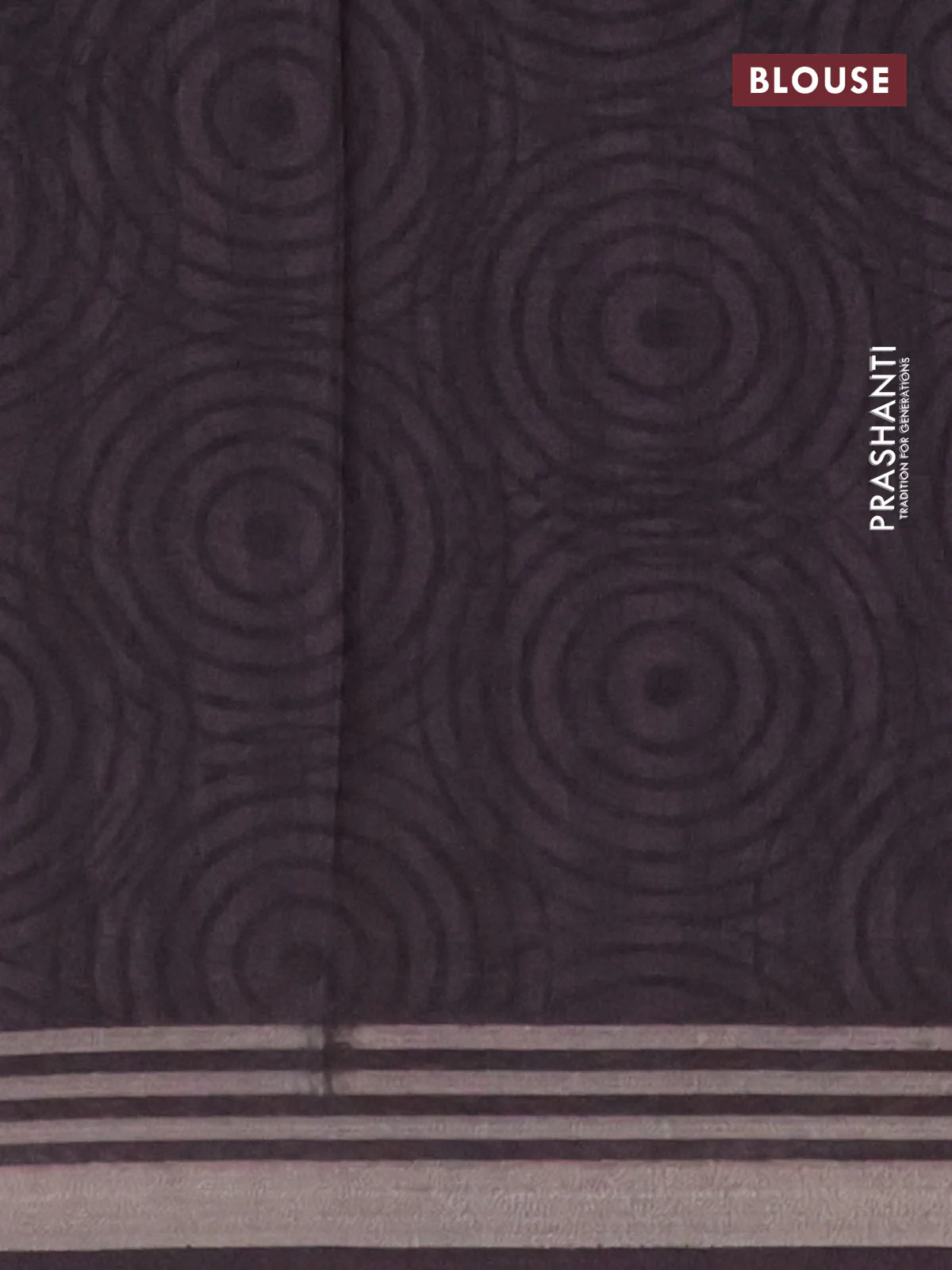 Semi tussar saree jamun shade and beige with allover geometric prints and zari woven border - Image 4