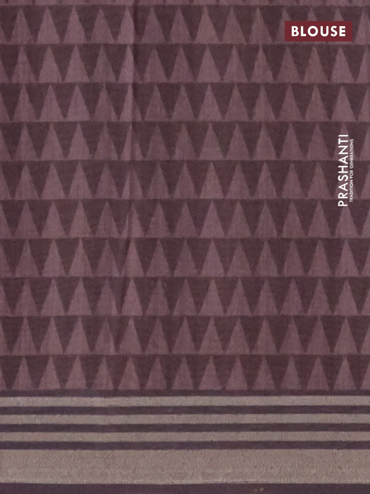 Semi tussar saree jamun shade with allover prints and zari woven border - Image 4