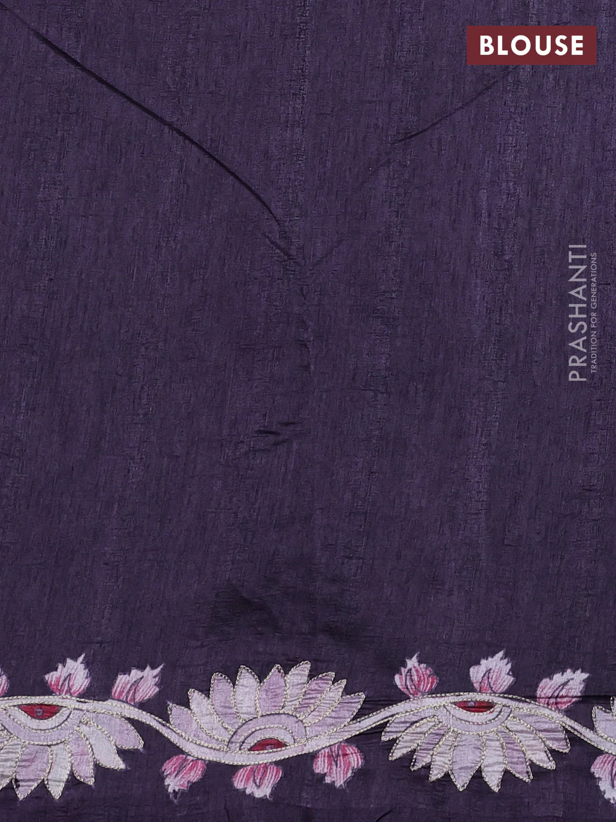 Semi tussar saree jamun with plain body and embroidered pallu - Image 3