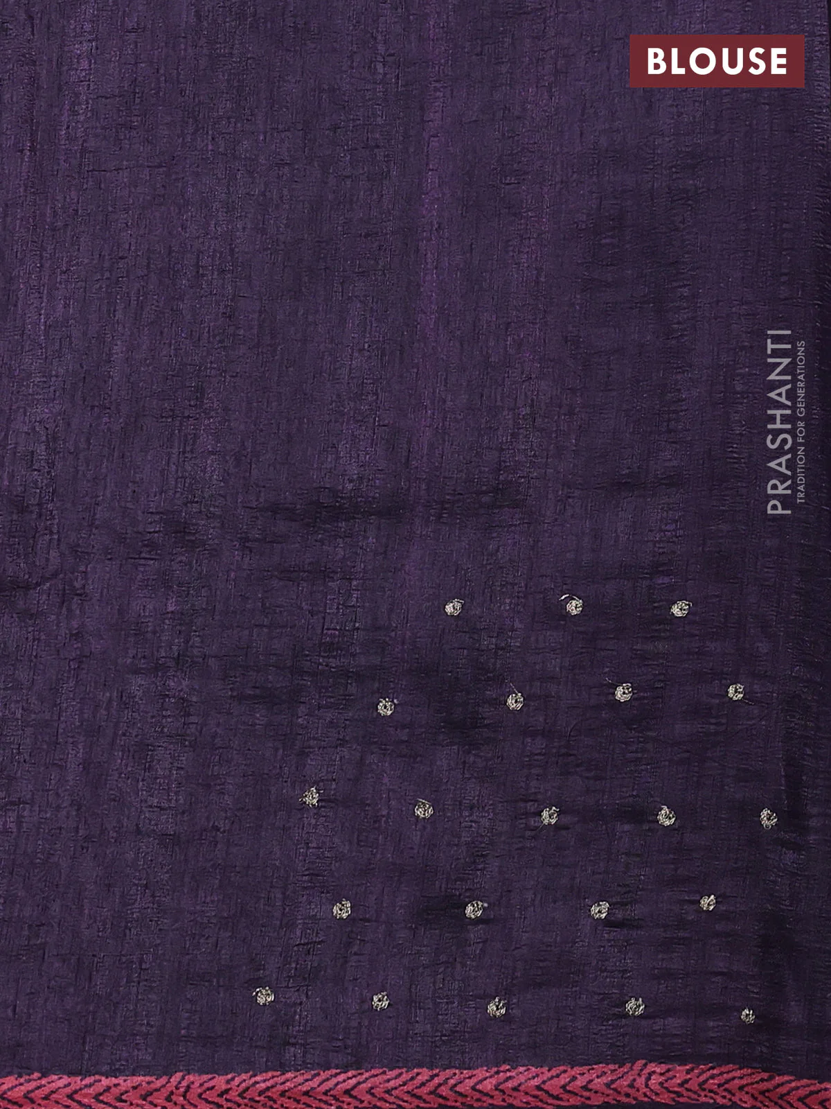 Semi tussar saree jamun with plain body and embroidered pallu - Image 3