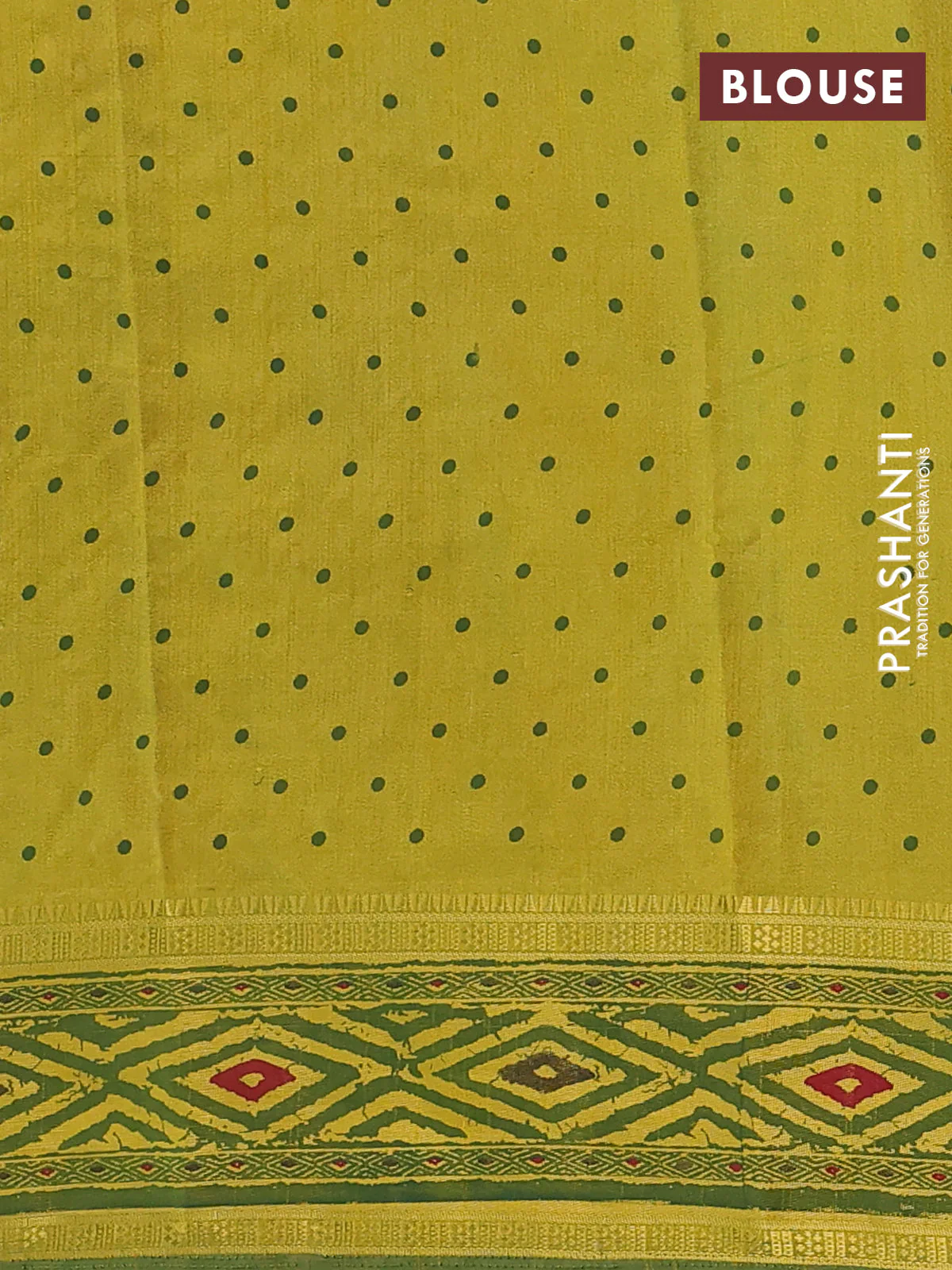 Semi tussar saree light green and green with plain body and ikat printed pallu - Image 4