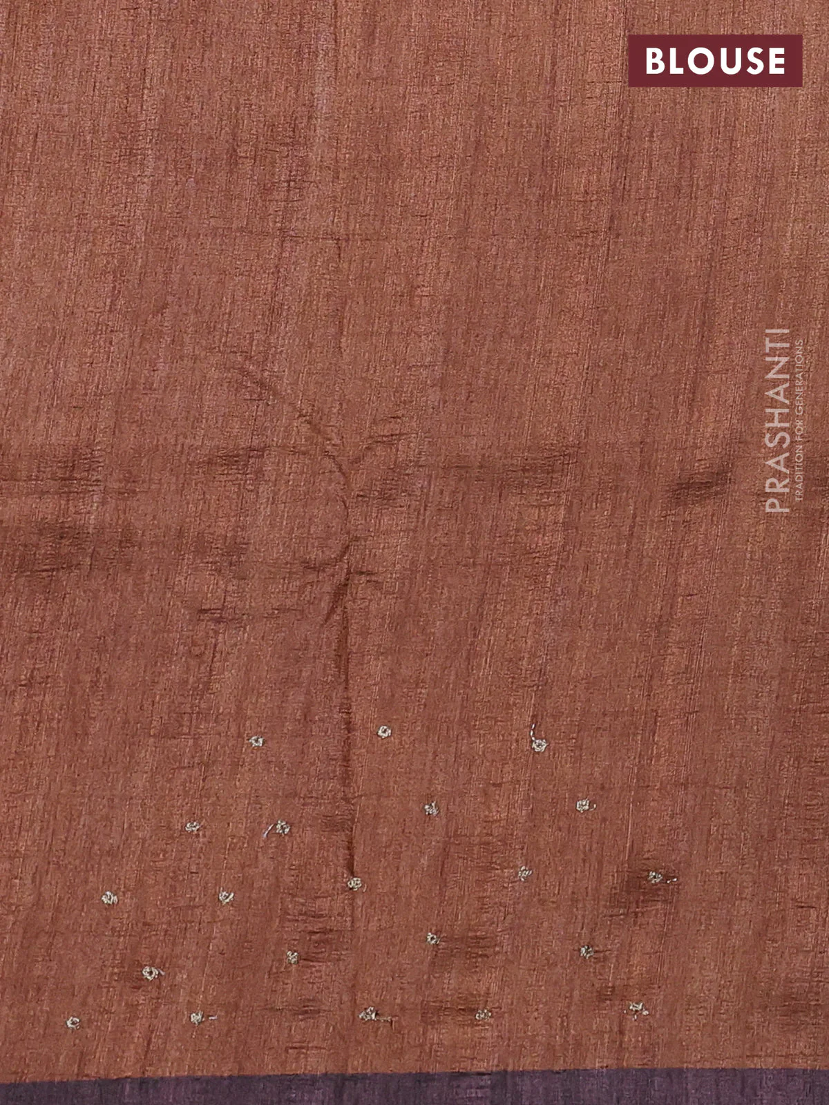 Semi tussar saree maroon and brown with plain body and embroidered pallu - Image 3