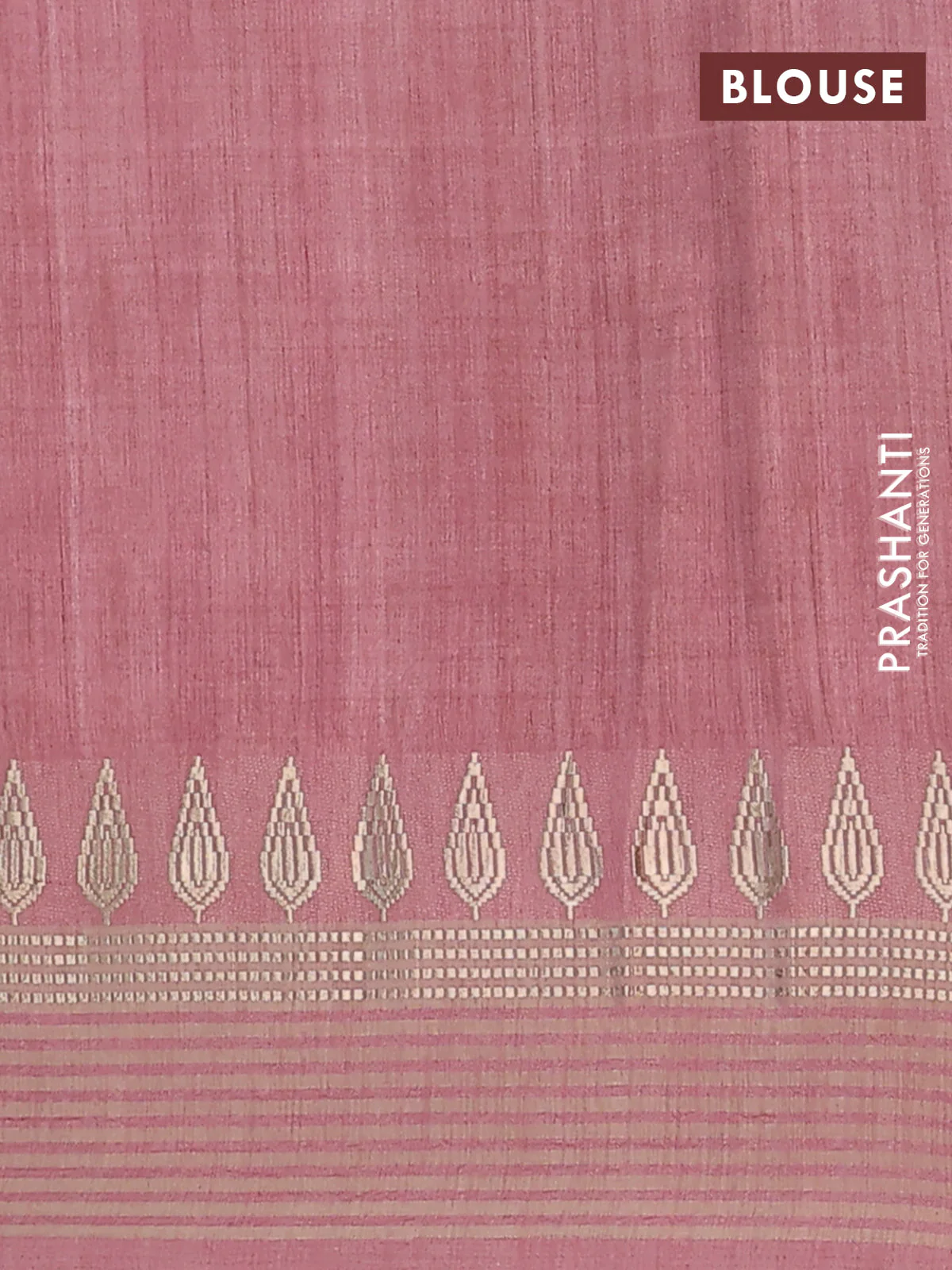 Semi tussar saree maroon and mauve pink with allover kalamkari prints and zari woven border - Image 4