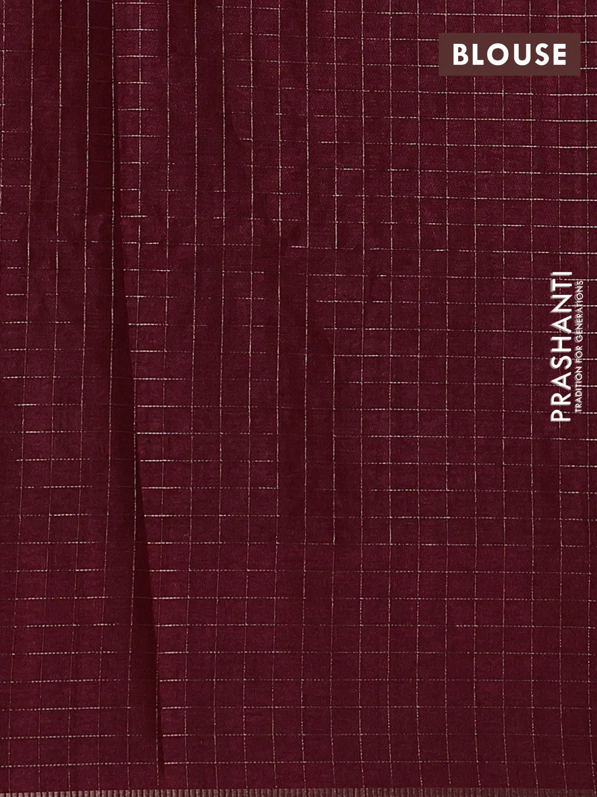 Semi tussar saree maroon with allover embroidery design and zari woven border - Image 3