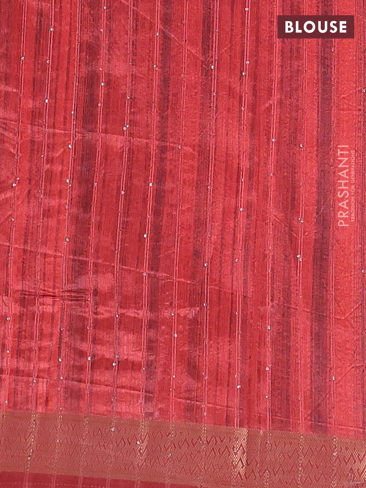 Semi tussar saree maroon with allover kalamkari prints & sequin work and zari woven border - Image 4