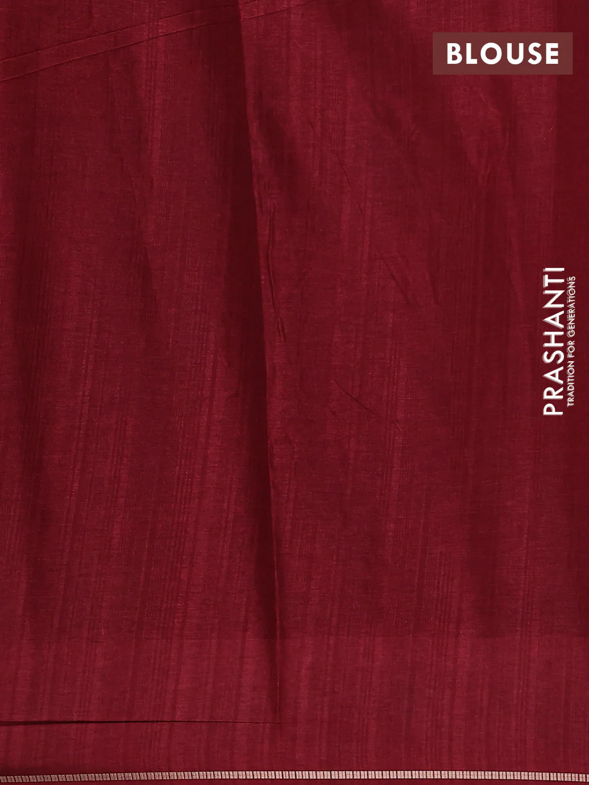 Semi tussar saree maroon with allover zari checked pattern and embroidery border - Image 3