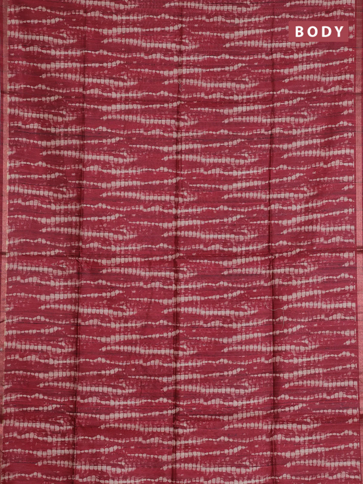 Semi tussar saree maroon with shibori prints and kalamkari prints & cut work pallu - Image 2