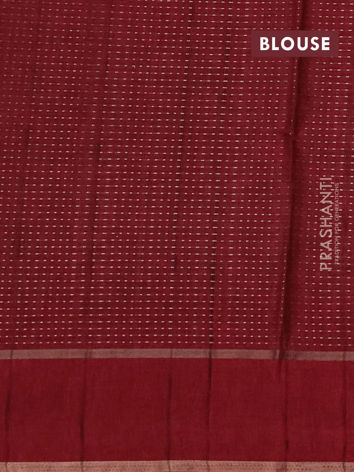 Semi tussar saree maroon with zari weaves and embroidery border - Image 3