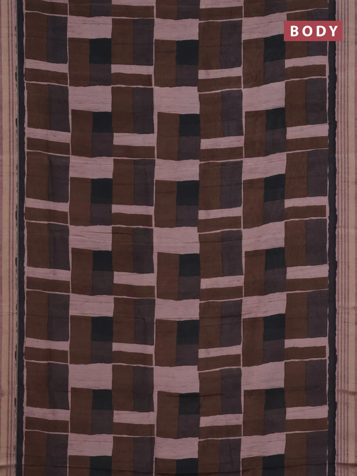 Semi tussar saree multicolour with allover prints and zari woven border - Image 2