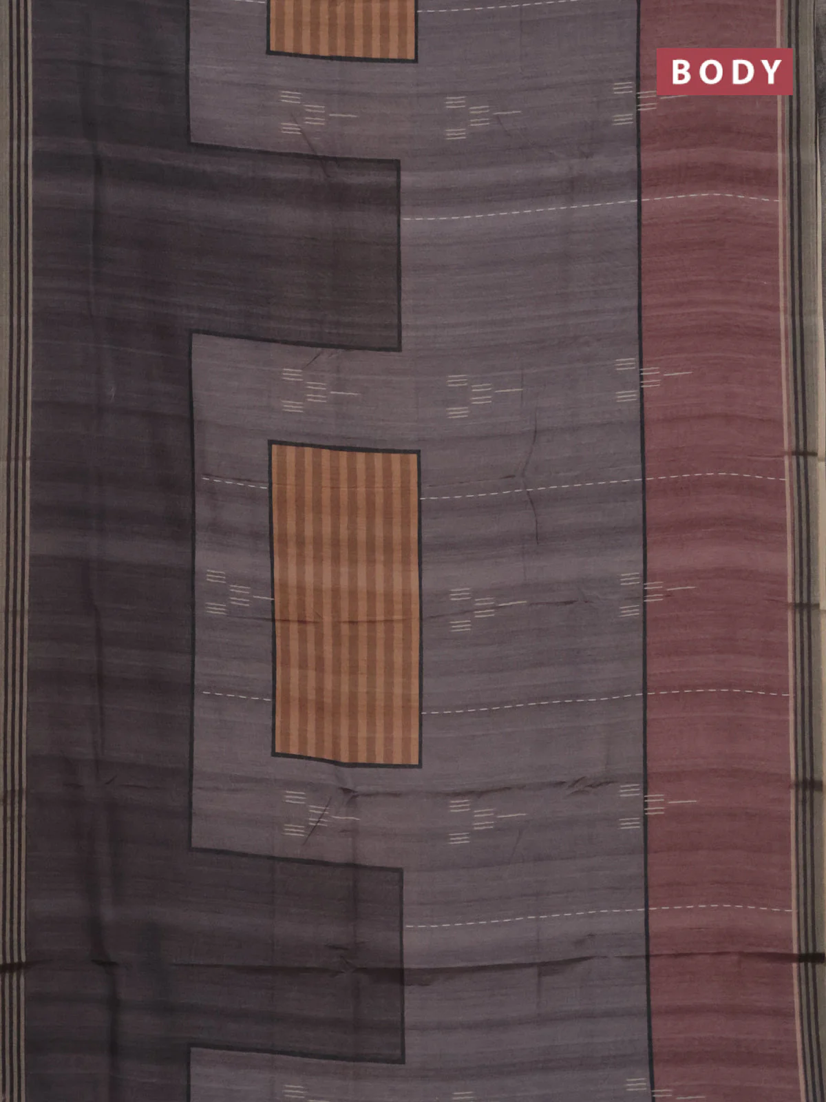 Semi tussar saree multicolour with allover prints and zari woven border - Image 2