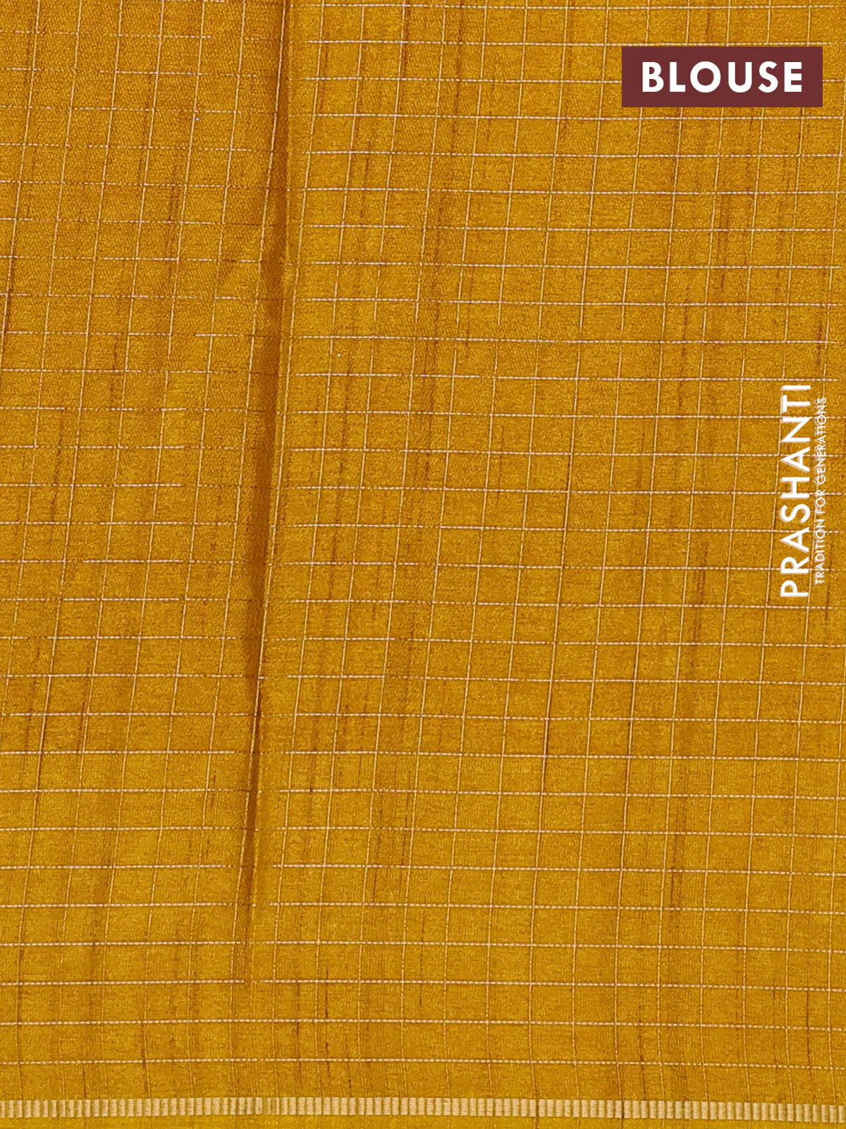 Semi tussar saree mustard yellow with allover embroidery design and zari woven border - Image 3