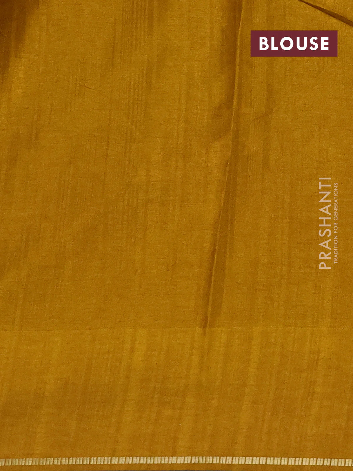 Semi tussar saree mustard yellow with allover zari checked pattern and embroidery border - Image 3