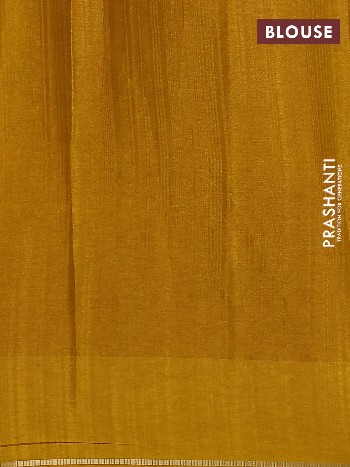 Semi tussar saree mustard yellow with allover zari checked pattern and embroidery border - Image 3