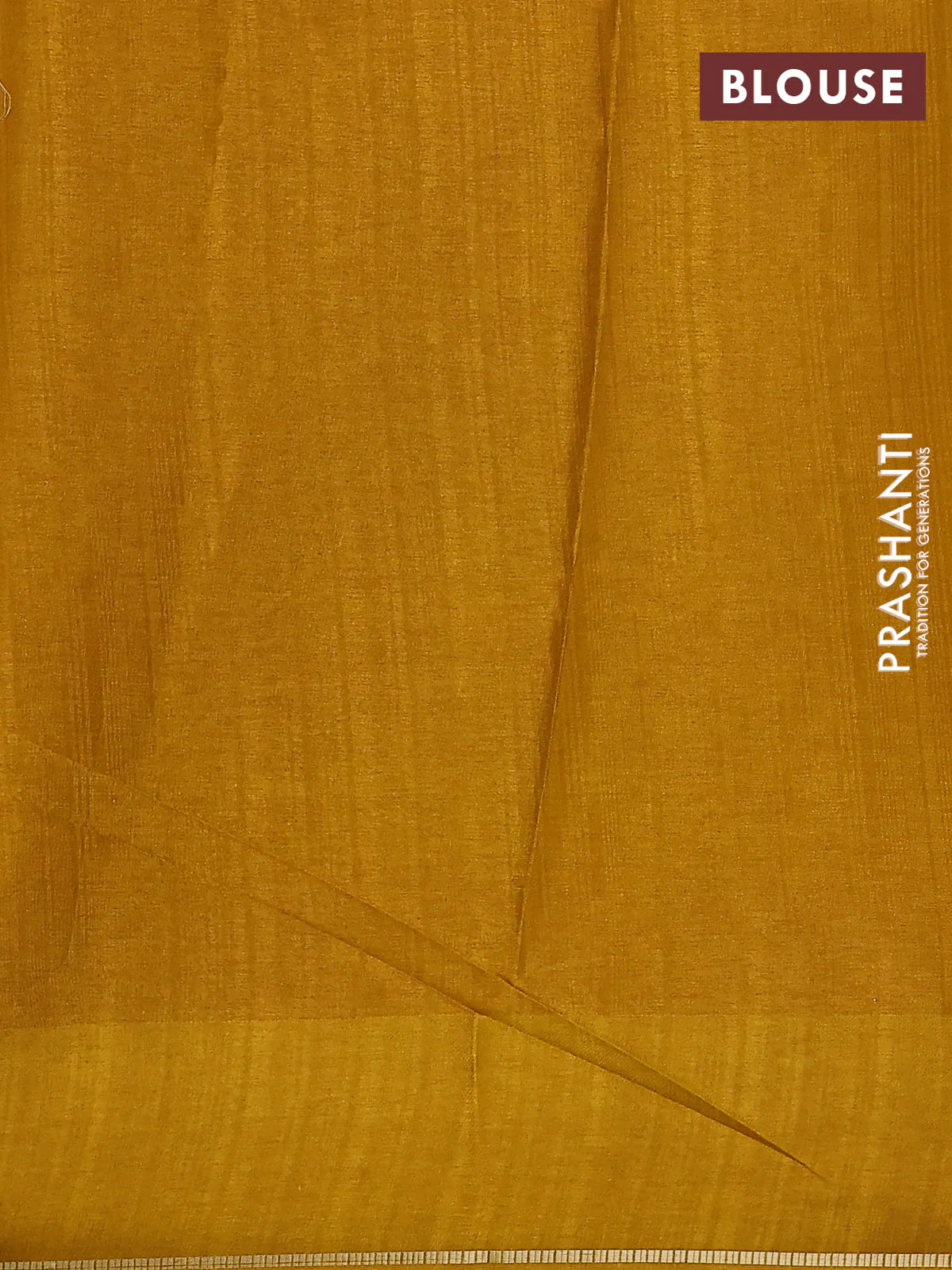 Semi tussar saree mustard yellow with allover zari checked pattern and embroidery border - Image 3