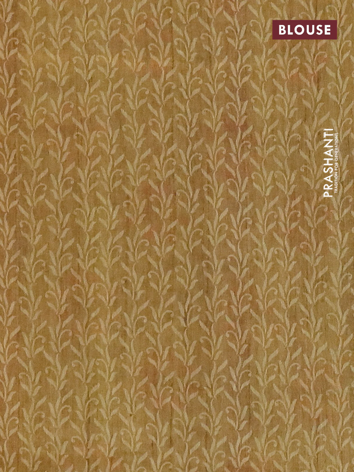 Semi tussar saree pastel grey and yellow with allover prints and small zari woven border - Image 4