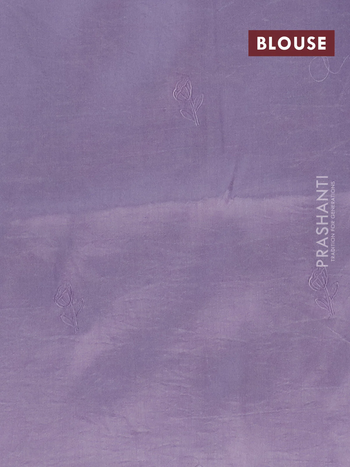 Semi tussar saree pastel lavender with floral embroidery work and applique work border - Image 4