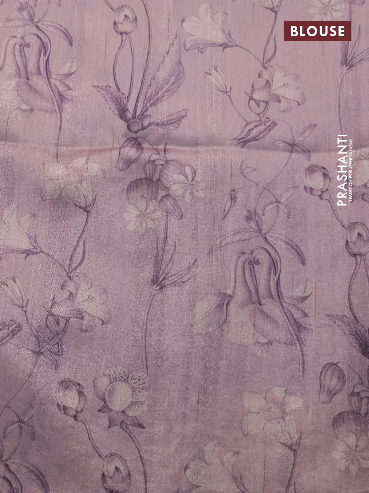 Semi tussar saree pastel pink with allover zig zag digital prints and chikankari work border - Image 4