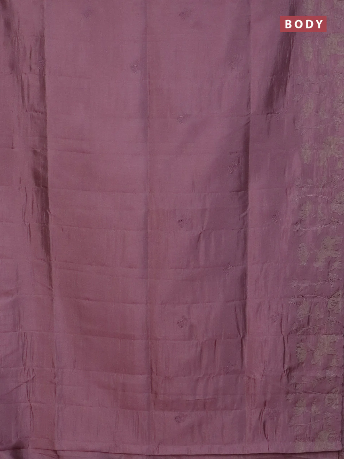 Semi tussar saree pastel pink with floral embroidery work and applique work border - Image 2