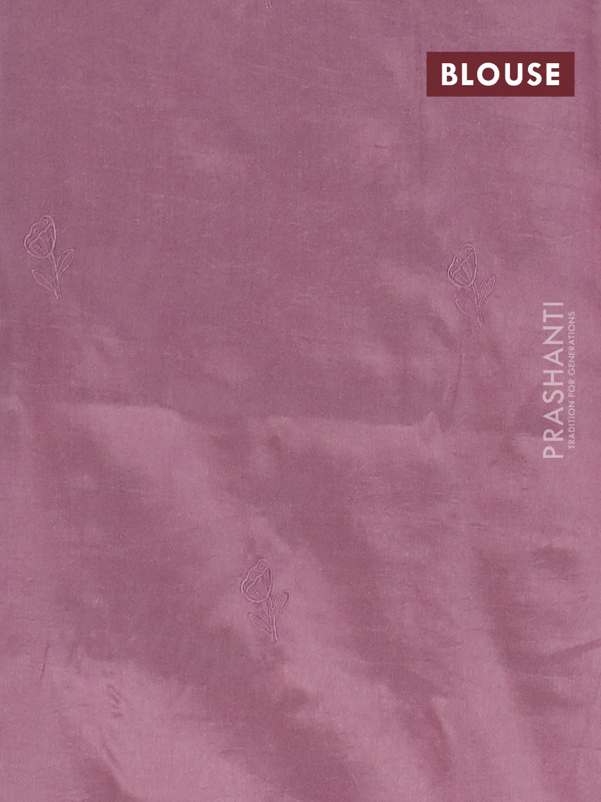 Semi tussar saree pastel pink with floral embroidery work and applique work border - Image 4