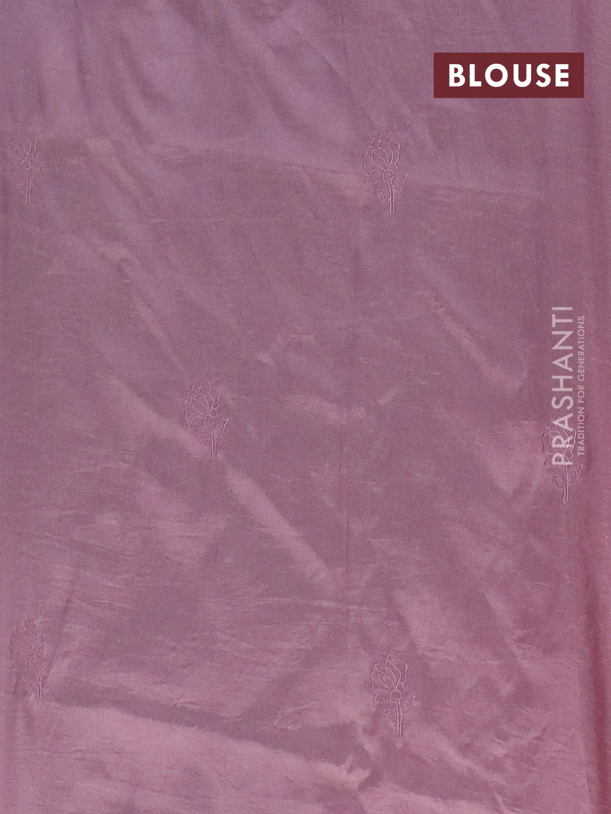 Semi tussar saree pastel pink with floral embroidery work and applique work border - Image 4