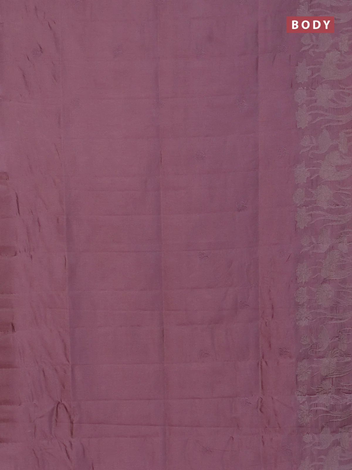 Semi tussar saree pastel pink with floral embroidery work and applique work border - Image 2