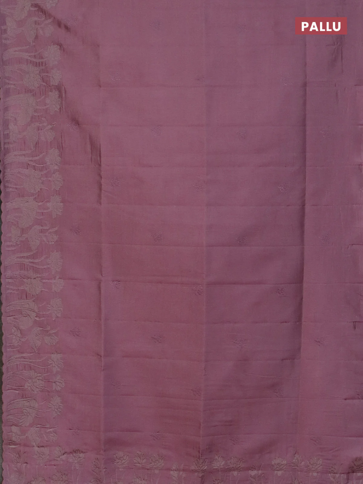 Semi tussar saree pastel pink with floral embroidery work and applique work border - Image 3