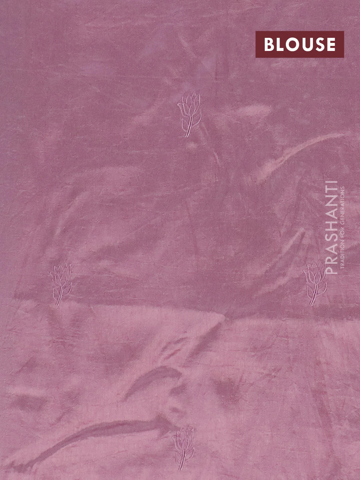 Semi tussar saree pastel pink with floral embroidery work and applique work border - Image 4