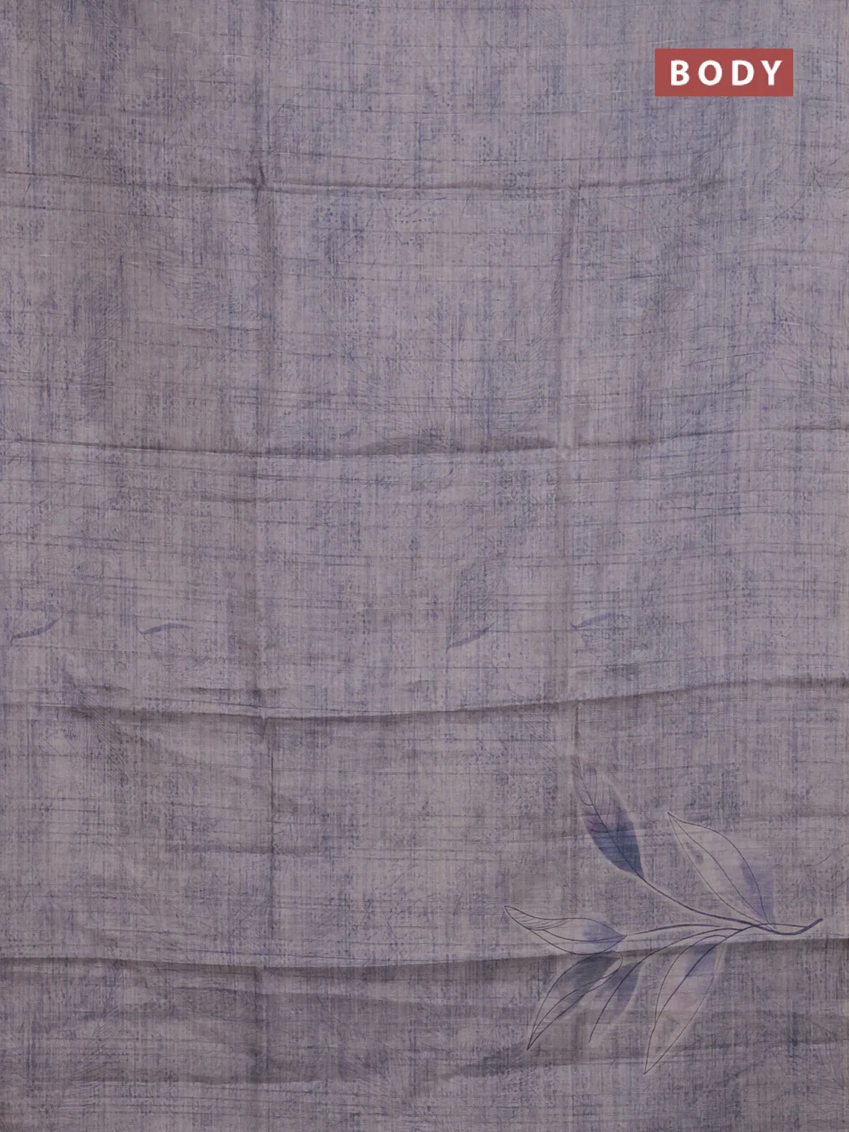 Semi tussar saree pastel violet with floral digital prints in borderless style - Image 2