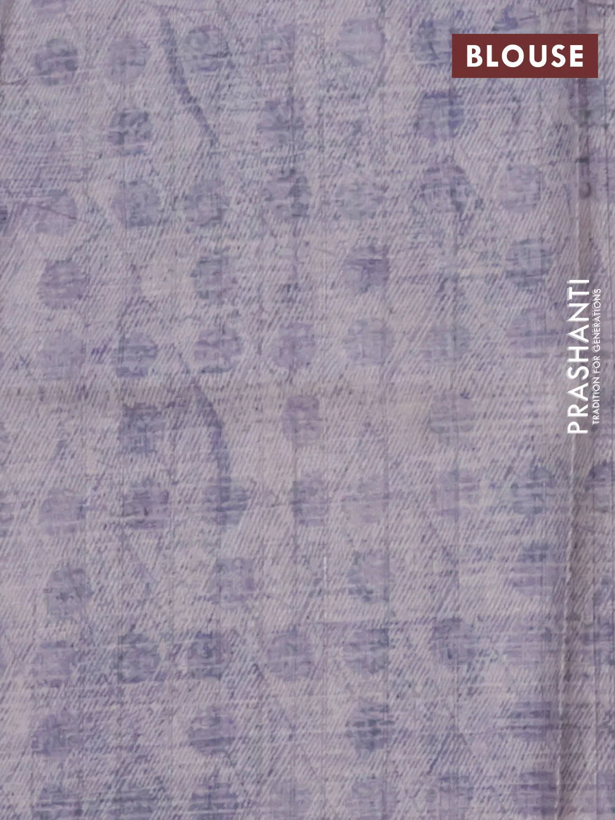Semi tussar saree pastel violet with floral digital prints in borderless style - Image 4