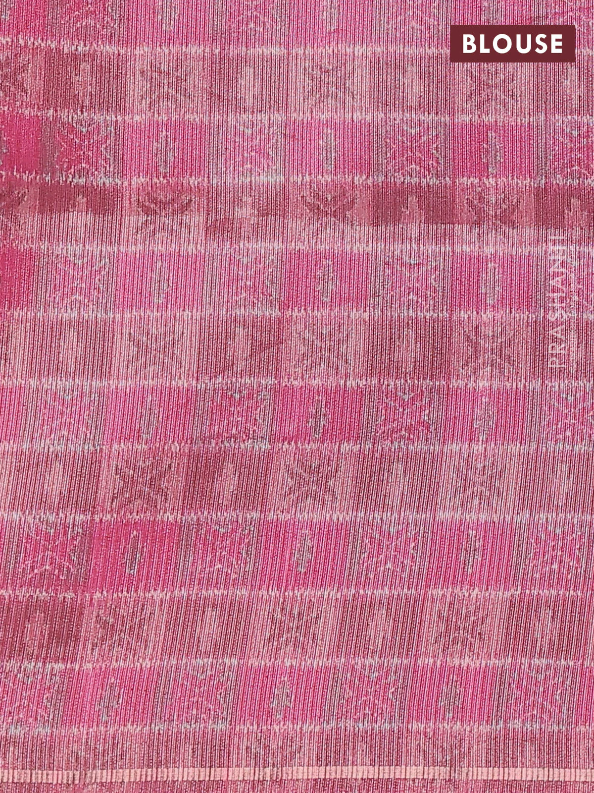 Semi tussar saree peacock blue and pink with allover silver & gold zari weaves and simple zari border - Image 3