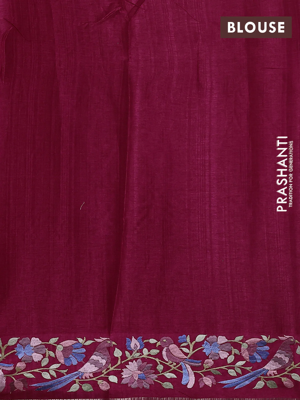 Semi tussar saree pink with allover zari checked pattern and embroidery border - Image 3