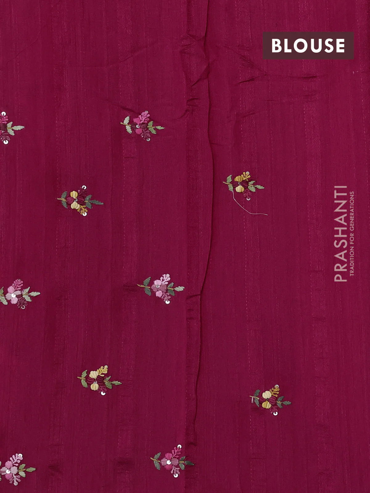 Semi tussar saree pink with embroided buttas and embroidery pallu - Image 3