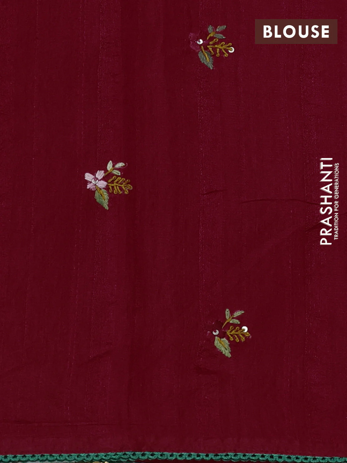 Semi tussar saree pink with embroided buttas and embroidery pallu - Image 3
